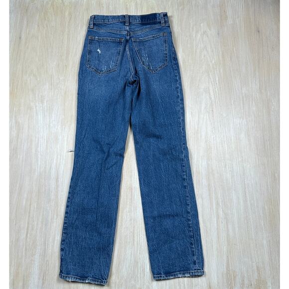 Abercrombie & Fitch 90s Ultra High Rise Straight Leg Blue Jeans Distressed 26 - Picture 11 of 14